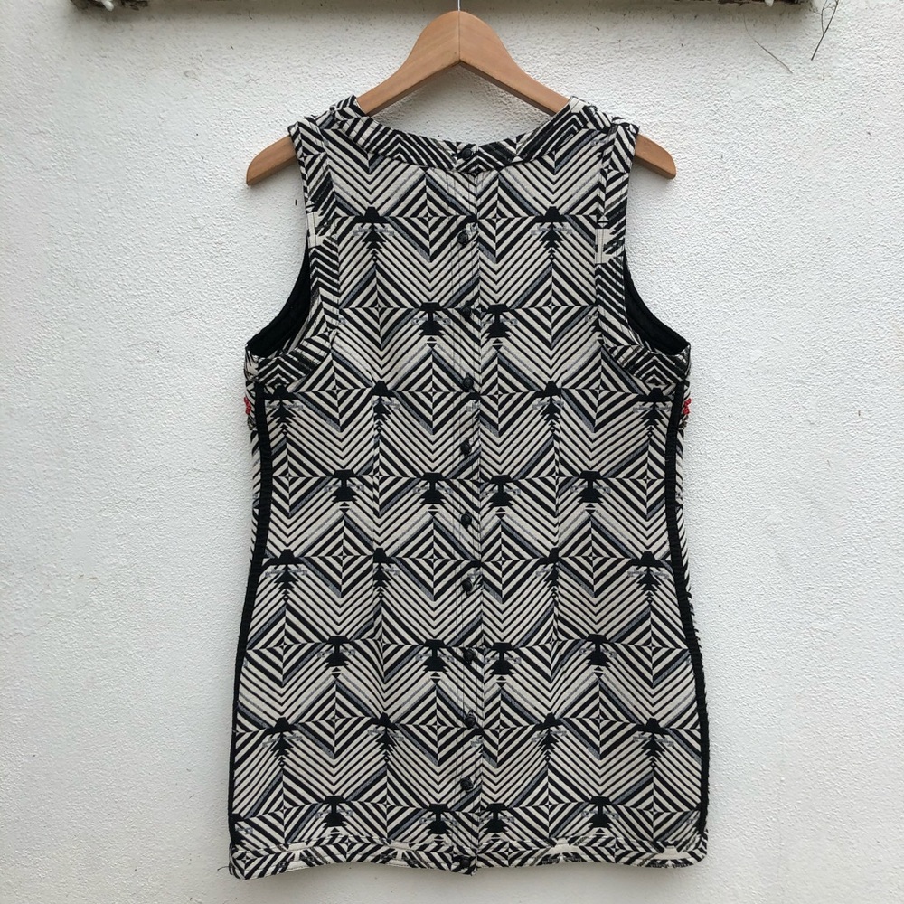 Free People New Romantics Striped Geometric Chevron Beaded Mini Dress - Picture 3 of 6